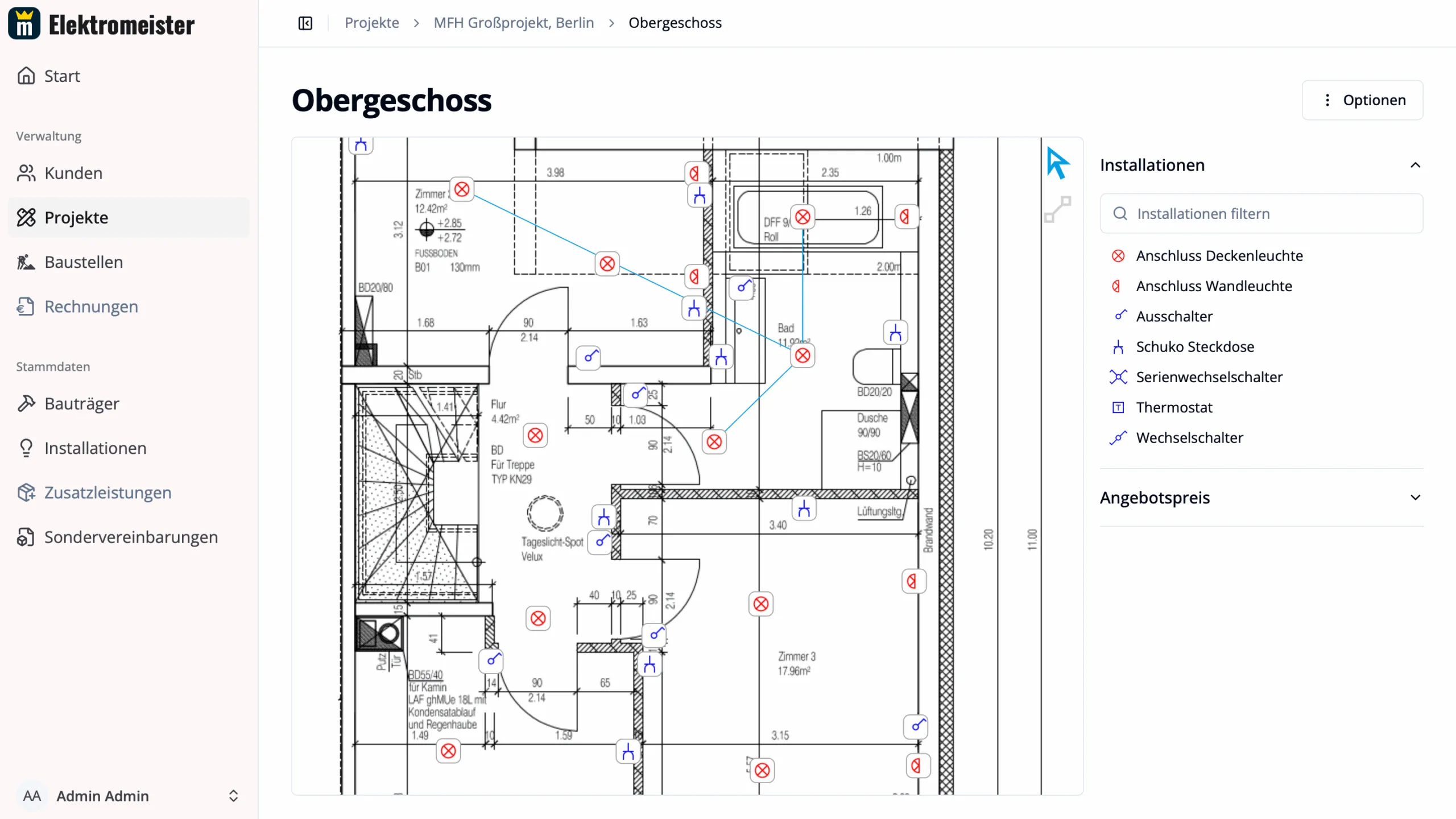 Turboangebot: Elektroplanung im Grundriss